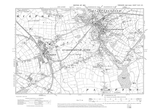 Knaresborough, Starbeck, old map Yorkshire 1932: 154SE