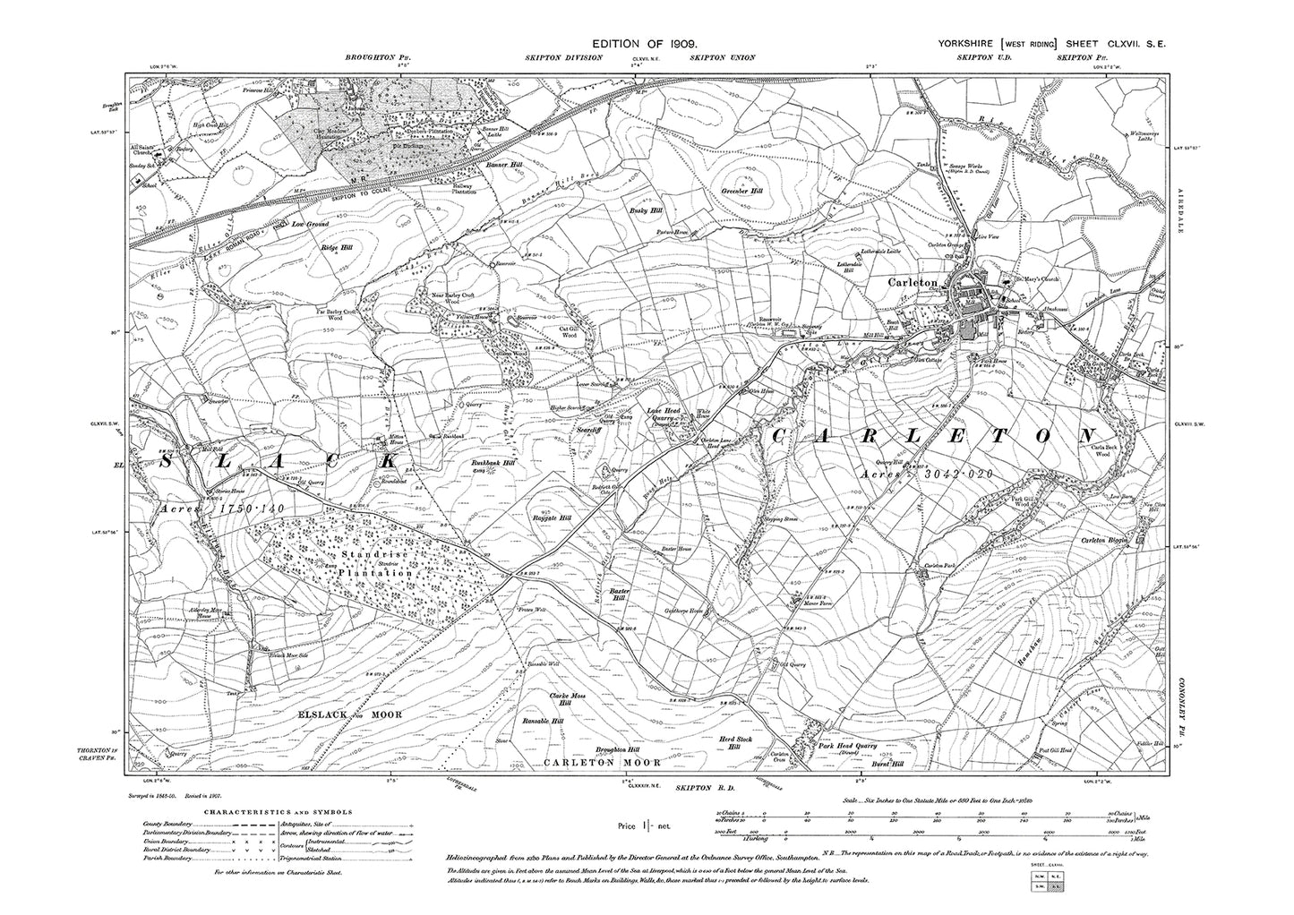 Carleton, Broughton (south), old map Yorkshire 1907: 167SE