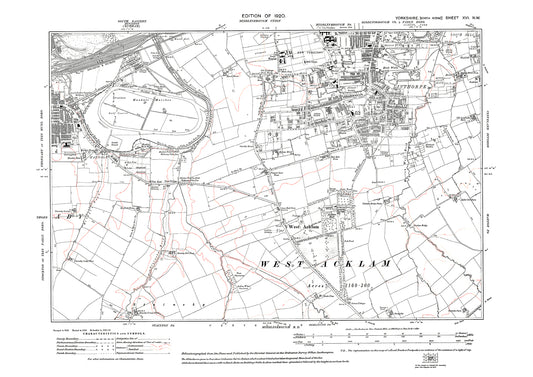 Middlesborough (south), Linthorpe, West Acklam, Stockton Race Course, old map Yorkshire 1920: 16NW