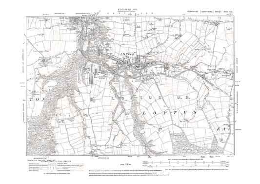 Loftus, Skinningrove (south), Easington (west), Liverton (north), old map Yorkshire 1919: 18NE