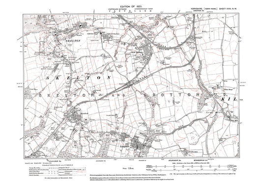 Skelton, Lingdale, Boosbeck, Kilton Thorpe, old map Yorkshire 1920: 18NW