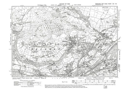 Shipley (north), Baildon, old map Yorkshire 1909: 201NE