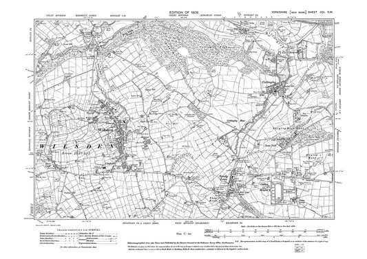 Wilsden, Cottingley, Sandy Lane, old map Yorkshire 1932: 201SW