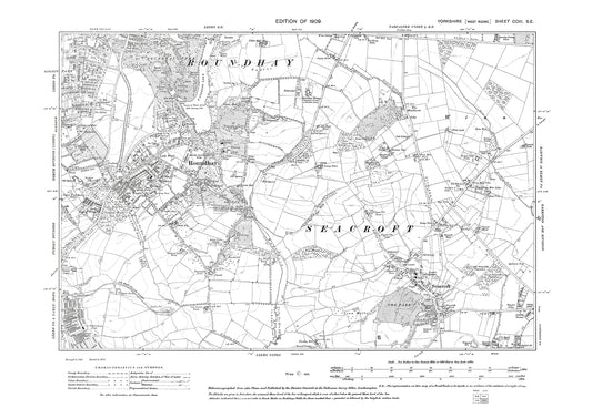 Leeds (east), Roundhay, seacroft, old map Yorkshire 1909: 203SE