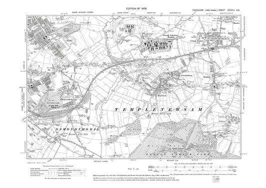 Leeds east, Osmandthorpe, Halton, Cross Gates, Colton, Whitkirk, old map Yorkshire 1933: 218NE