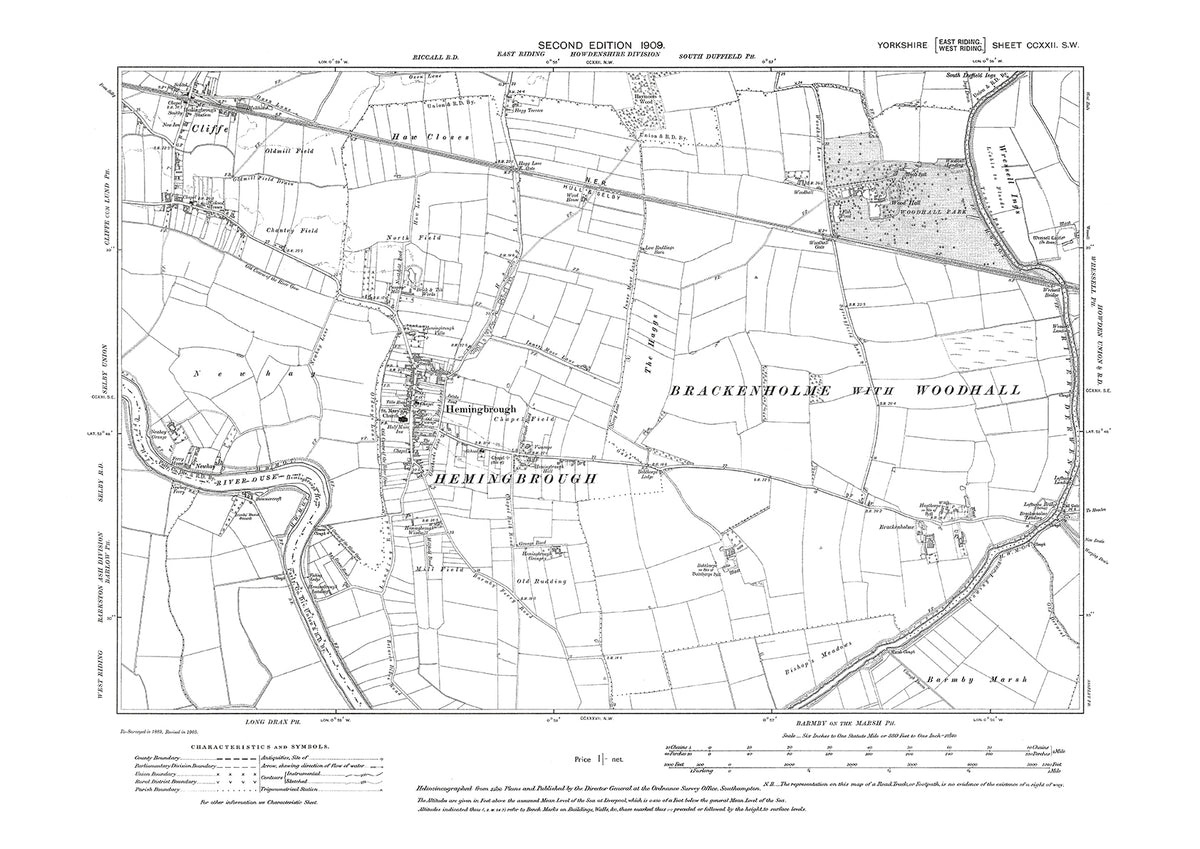 Hemingbrough Map Hemingbrough, Cliffe, old map Yorkshire 1908: 222SW – Old Map Downloads