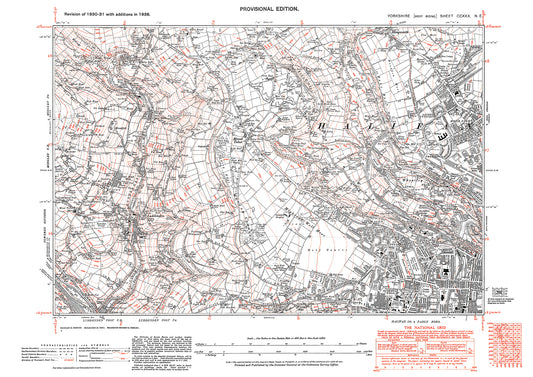 Halifax (northwest), Luddenden, Mount Tabor, old map Yorkshire 1938: 230NE