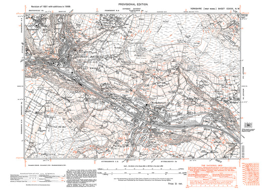 Hebden Bridge, Mytholmroyd, Midgley, old map Yorkshire 1938: 230NW