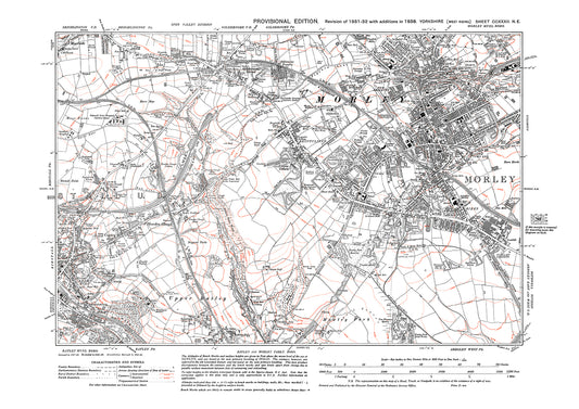 Morley, Birstall (east), Upper Batley, old map Yorkshire 1938: 232NE