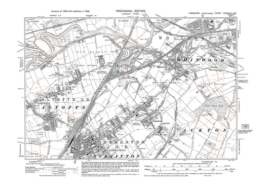 Normanton, Altofts, Whitwood, old map Yorkshire 1938: 234SW