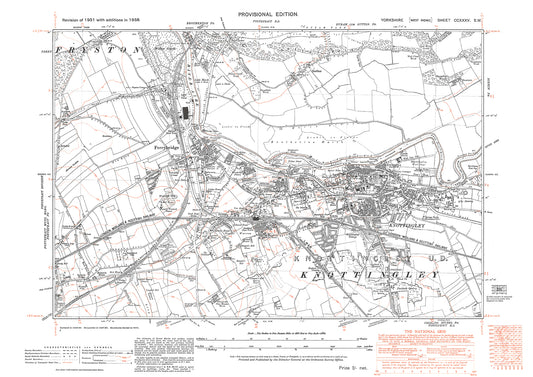 Knottingley, Ferrybridge, old map Yorkshire 1938: 235SW