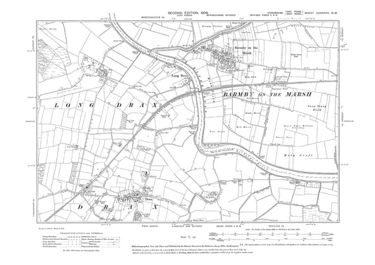 Barmby on the Marsh, Drax, Long Drax, old map Yorkshire 1908: 237NW