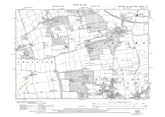 Anlaby, Hessle (north), West Ella, old map Yorkshire 1929: 239NE