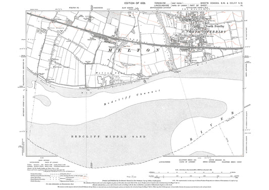 North Ferriby, old map Yorkshire 1929: 239SW-254aNW