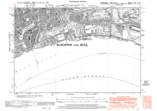 Hull (south), docks, old map Yorkshire 1938: 240NE