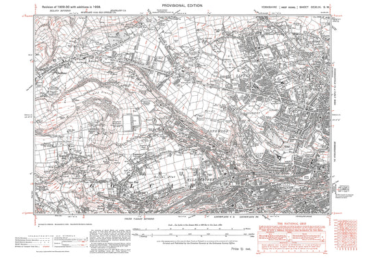 Huddersfield (northwest), Lindley, Longwood, old map Yorkshire 1938: 246SW