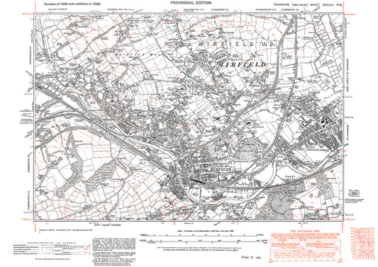 Mirfield, Ravensthorpe, Battye Ford, old map Yorkshire 1938: 247NW