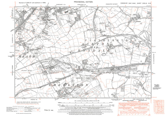 Normanton (south), Ackton, Sharlston Common, old map Yorkshire 1938: 249NW