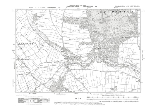 Wentbridge, old map Yorkshire 1907: 250SW