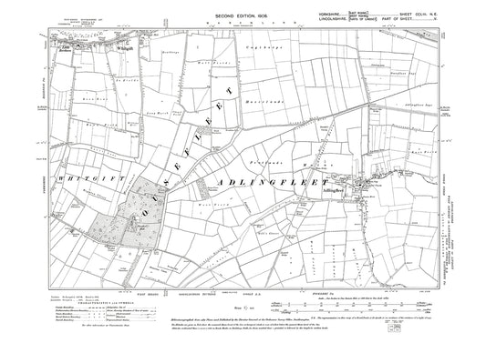 Adlingfleet, Whitgift, old map Yorkshire 1908: 253NE