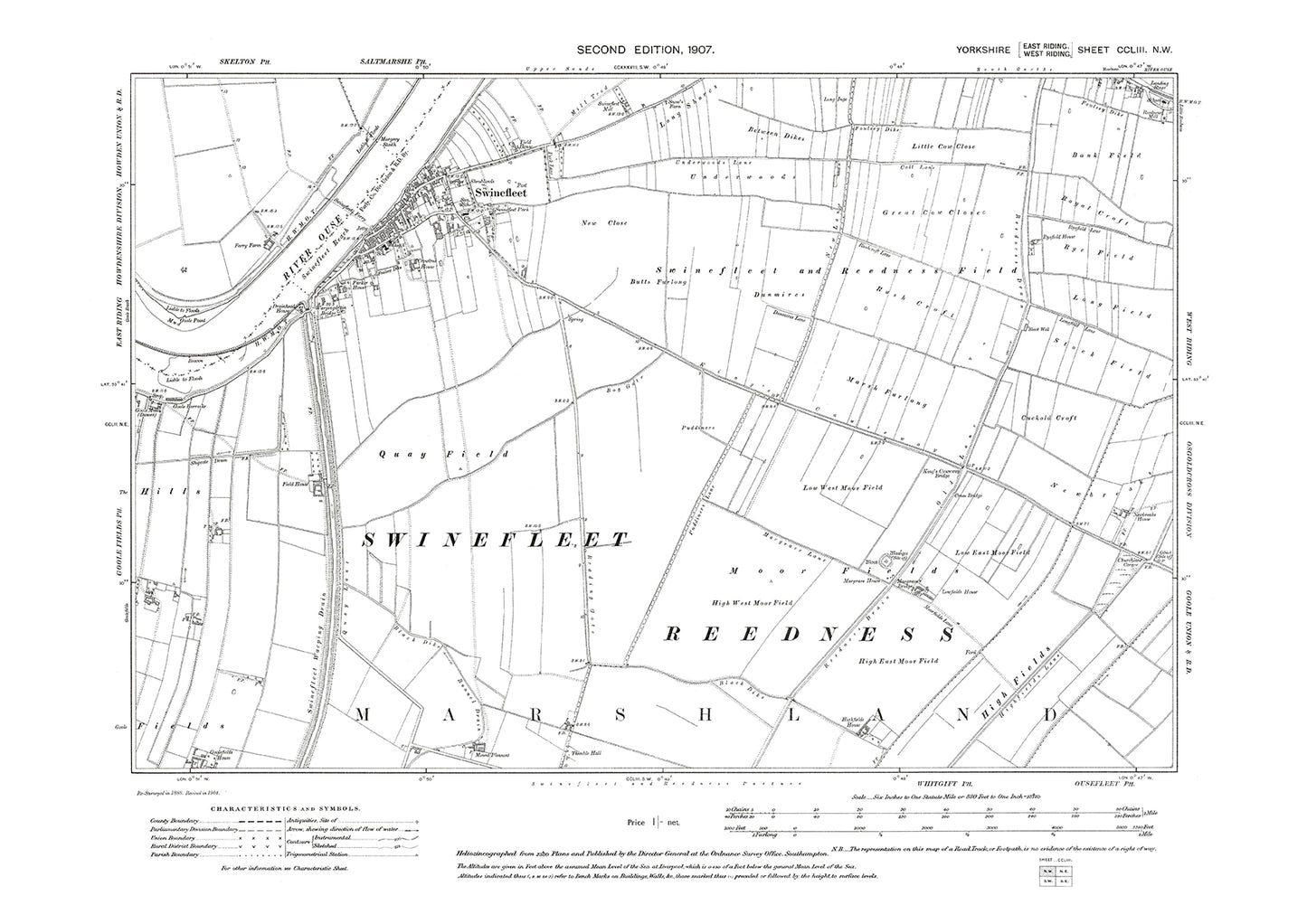 Swinefleet, old map Yorkshire 1907: 253NW