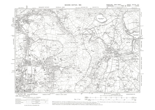 Denshaw, old map Yorkshire 1910: 258SE