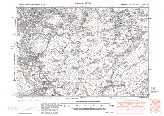 Huddersfield (south), Almondbury, Berry Brow, old map Yorkshire 1938: 260NE