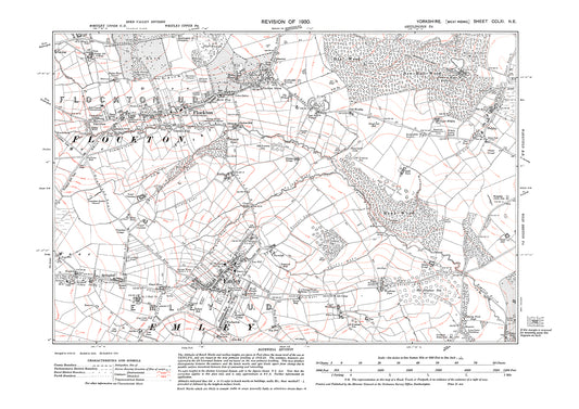 Emley, Flockton, old map Yorkshire 1930: 261NE