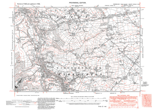 Lepton, Kirkburton, old map Yorkshire 1938: 261NW