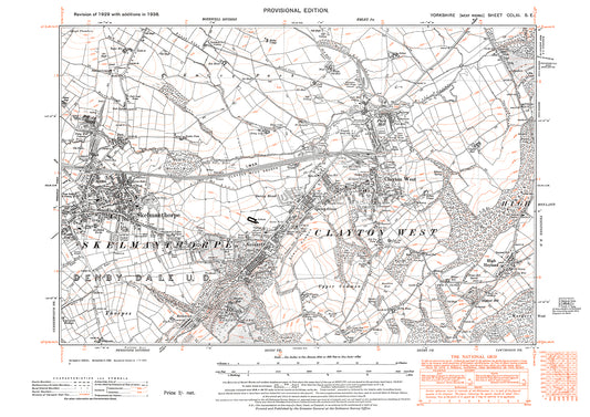 Skelmanthorpe, Clayton (west), old map Yorkshire 1938: 261SE