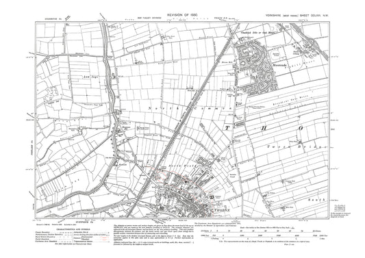 Thorne (north), Moorends, old map Yorkshire 1930: 266NW