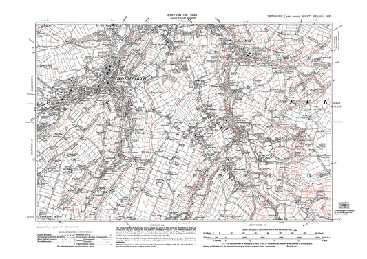 Holmfirth, New Mill, Scholes, Hepworth, old map Yorkshire 1933: 272NE