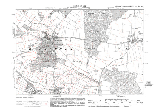 Hickleton, Marr, Barnborough (north), old map Yorkshire 1932: 276SW