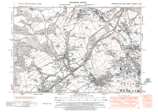 Hoyland, Worsborough, Birdwell, old map Yorkshire 1938: 282NE