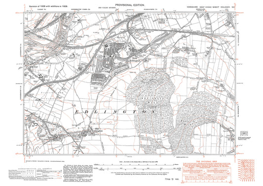 Edlington, old map Yorkshire 1938: 284SE