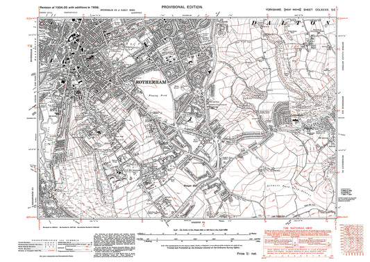 Rotherham (southeast), Listerdale, old map Yorkshire 1938: 289SE