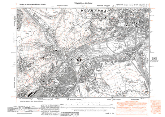 Rotherham (southwest), Sheffield Tinsley, Wincobank, old map Yorkshire 1938: 289SW