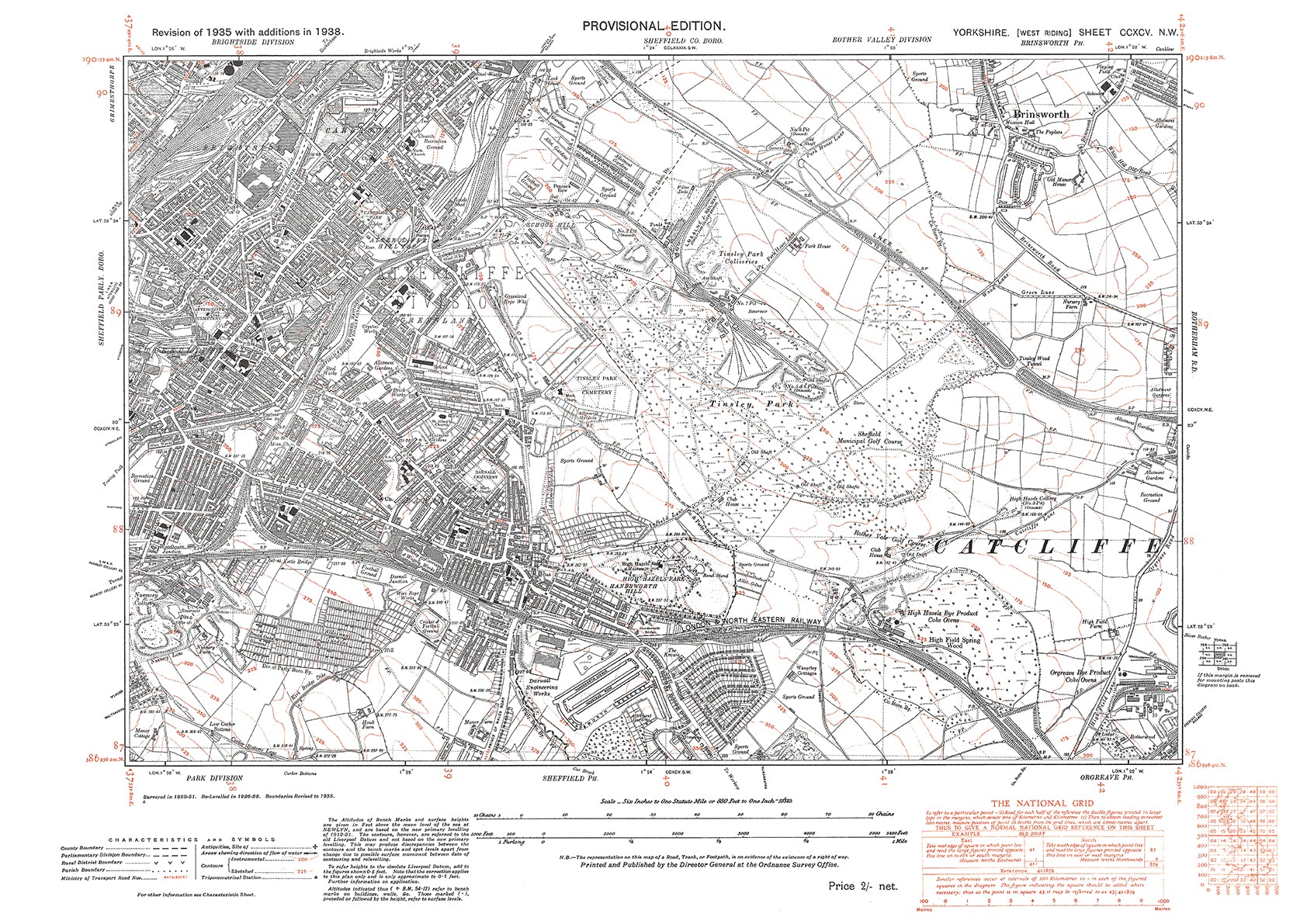 Sheffield Darnall, Tinsley, Attercliffe, Old Map Yorkshire 1938: 295nw 