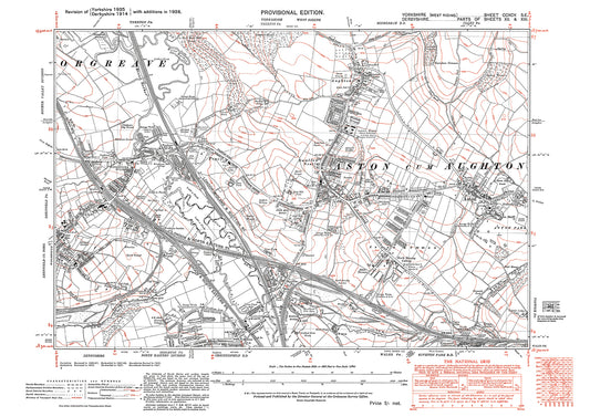 Aston, Aughton, Woodhouse Mill, old map Yorkshire 1938: 295SE