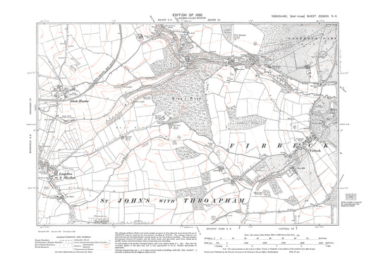 Firbeck, Laughton, Slade Hooton, old map Yorkshire 1930: 296NE