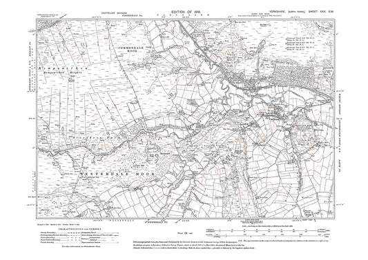 Castleton, old map Yorkshire 1919: 30SW