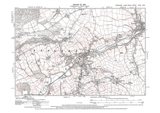 Aislaby, Sleights, Iburndale, Ruswarp (west), old map Yorkshire 1930: 32SW