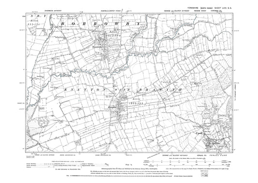 Borrowby, Knayton, Upsall, old map Yorkshire 1895: 71SE