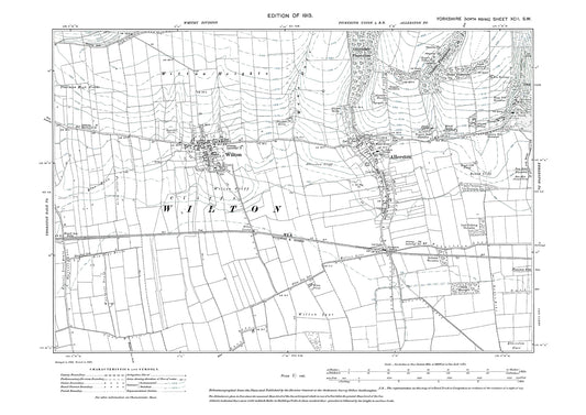 Wilton, Allerston, old map Yorkshire 1913: 92SW