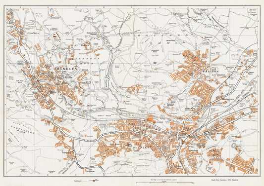 Yorkshire in 1938 Series - Bingley, Baildon, Shipley, Saltaire, Crossflatts, Eldwick, Wrose, Windhill and Cottingley area - YK-16