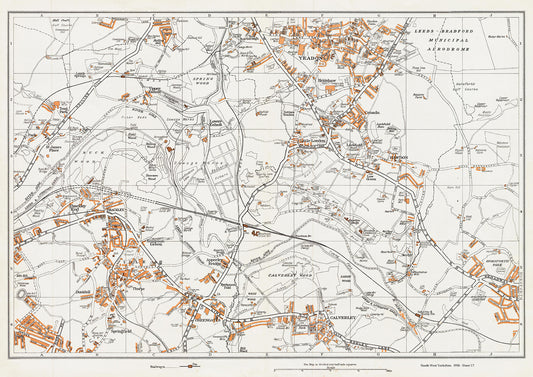 Yorkshire in 1938 Series - Yeadon, Idle, Rawdon, Thackley, Calverley, Greengates and Horsforth (west) area - YK-17