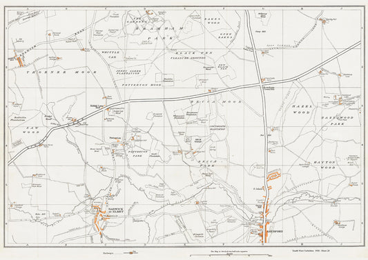 Yorkshire in 1938 Series - Barwick in Elmet, Aberford, Potterton & Hazelwood Castle area - YK-20