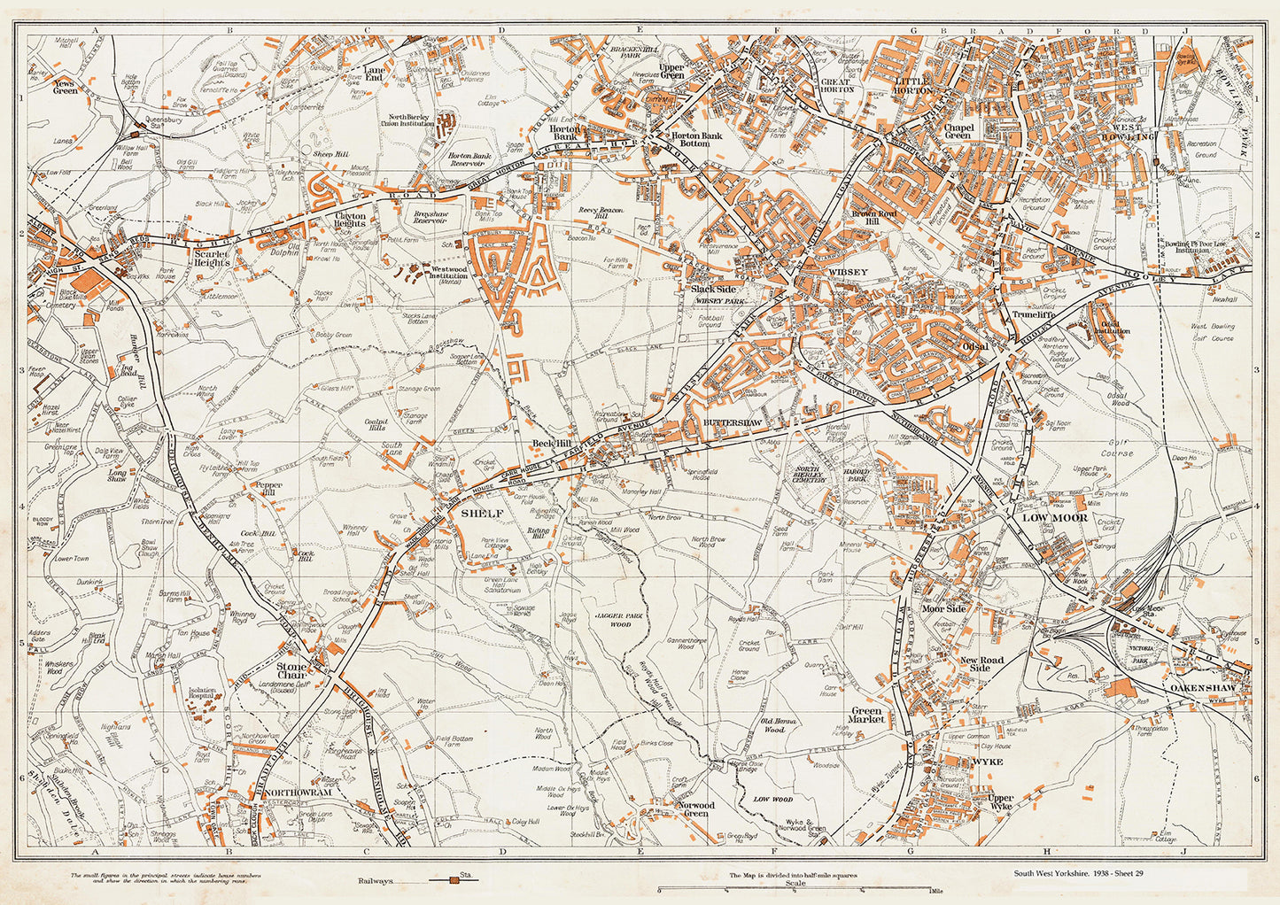 Yorkshire in 1938 Series - Bradford (southwest) area - YK-29