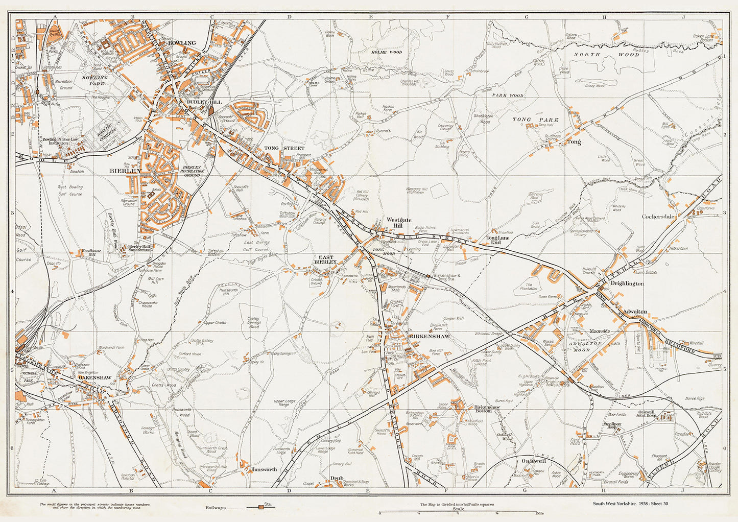 Yorkshire in 1938 Series - Bradford (southeast) area - YK-30