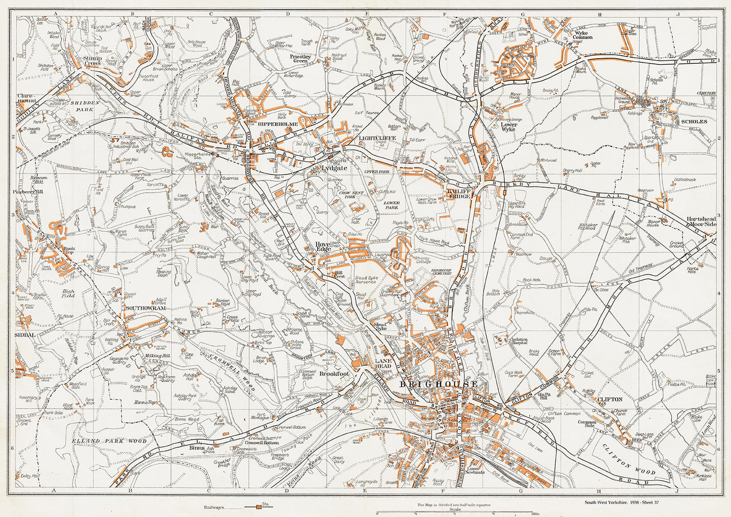 Yorkshire in 1938 Series - Brighouse, Hipperholme - YK-37